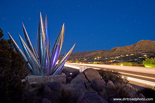 Aluminum Yucca at night